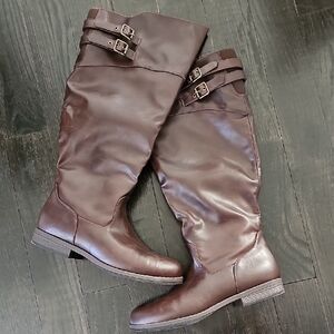 Journee Collection Dark Brown Over the Knee Boots